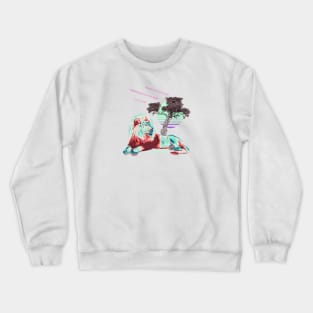 Neon Lion Vaporwave Aesthetics Crewneck Sweatshirt